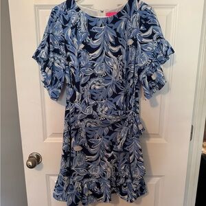 Lilly Pulitzer Blue Floral Dress | Size 12